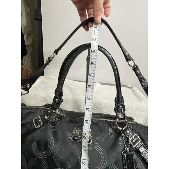 Coach Madison Dotted Op Art Sophia Satchel Bag Purse Large. Black. 15957 - Picture 14 of 16